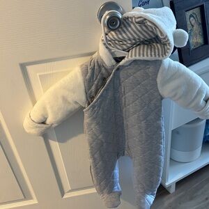 Cozy Quilted Baby Snowsuit with Hood
